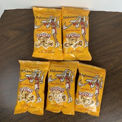 Lote de 5 - 1992 Muhammad Ali picante queso chile palomitas bolsa sin abrir coleccionable Foto 1 de 4