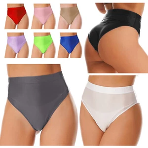 Sexy Womens Oil Glossy Booty Shorts Hot Pants High Cut Briefs Rave Dance Bottoms - Picture 1 of 93