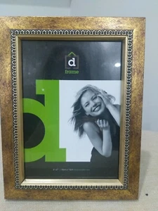 Gold photo picture frame timber with glass front. 5x7 ornate antique gold dalena - Picture 1 of 8