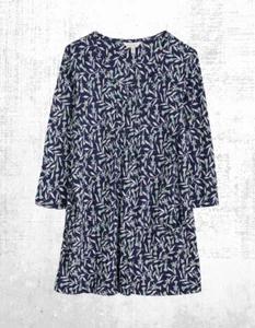 Ex Seasalt Women’s 3/4 Sleeve Cotton Tunic in Navy Print Lizzy (A Bit Defect) - Picture 1 of 4