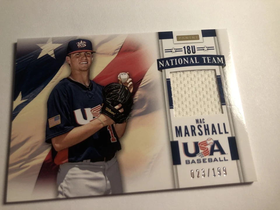 2013 Panini USA Baseball Game Used Jersey Mac Marshall /199 - Image 1 of 1