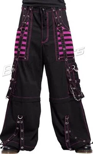 Herren Gothic Handmade Cyber Pant Hose kurz Baggy Electro Punk Bondage Rave - Bild 1 von 3