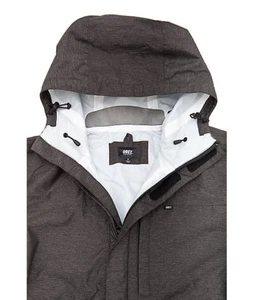 CHAQUETA CORTAVIENTOS OBEY VENTURER GRIS JASPEADO CARBÓN RESISTENTE AL AGUA TALLA PEQUEÑA - Imagen 1 de 5