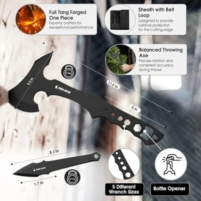 Juego Full Tang Throwing Tomahawk - Pack de 3 con funda de nailon para lanzar hachas Foto 1 de 4