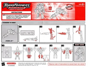 Transformers Universe Storm Jet Instruction Sheet Combiner Powerlinx Hasbro 2005 - Picture 1 of 1