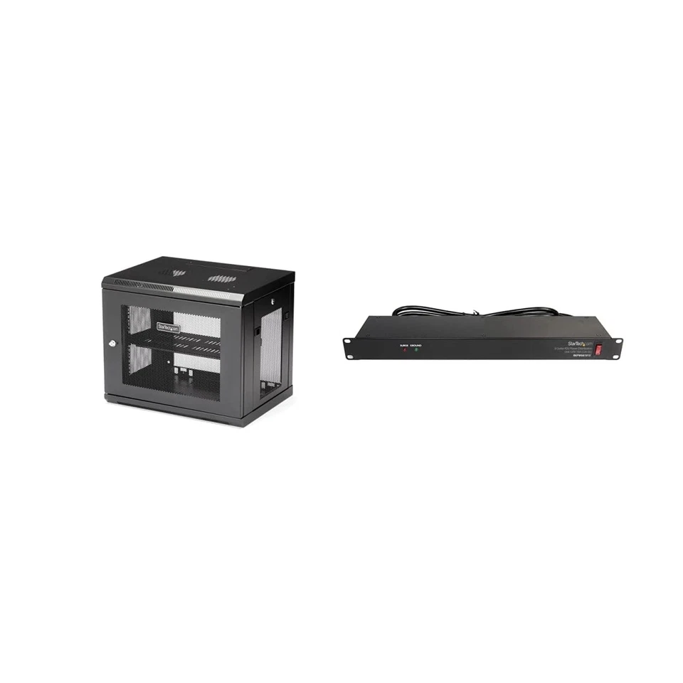 StarTech.com 2 Post 9U 19" Wall Mount Network Cabinet & 8 Outlet Horizontal 1... - Image 1 of 4