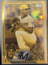 Topps Chrome Gilded 2023 Eury Perez Rookie Cast In Gold Etch Refractor /199 152