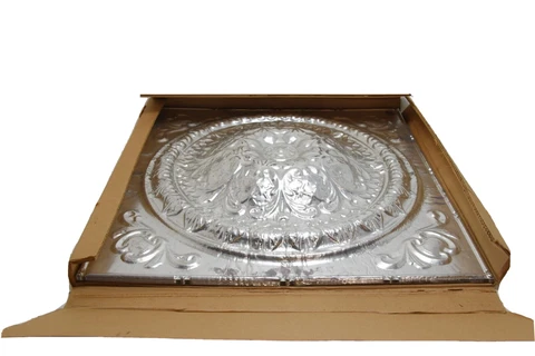 BOX OF 5. W.F. NORMAN SHEET METAL MFG 162 TIN CEILING/CENTER PLATE. 24" X 24" Cover