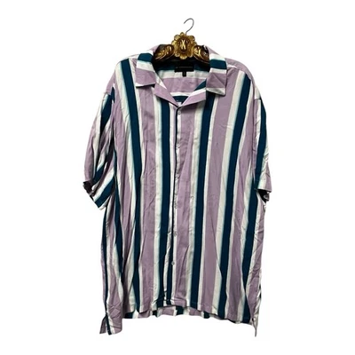 Camisa cámper de boliche informal de rayón púrpura No Boundaries para hombre 2XL NUEVA CON ETIQUETAS Foto 1 de 3