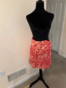 Rip Skirt Hawaii Women’s Large Orange/Red & Coral Print Adjustable Wrap Skirt - Picture 1 of 6