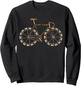 Cycling is Life Sweatshirt, Bicycle Anatomy Sweatshirt Sweatshirt - Picture 1 of 9