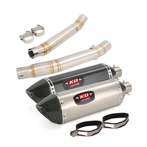 Deslizable para Suzuki Hayabusa GSX1300R 2008-20 escape enlace medio tubo silenciador puntas L&R - Imagen 1 de 8