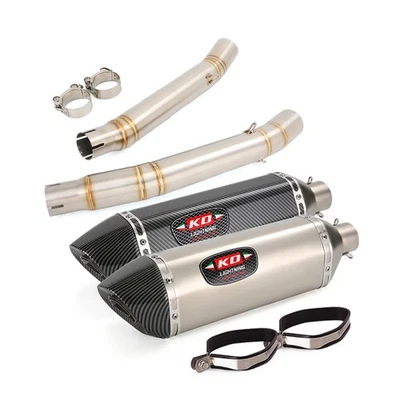 Slip For Suzuki Hayabusa GSX1300R 2008-20 Exhaust Mid Link Pipe Muffler Tips L&R - Imagen 1 de 4