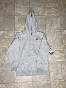 True Religion Full Zip Hooded Sweatshirt Boys Size Large Gray NWT - Picture 1 of 4