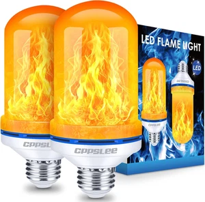 Halloween Decorations Upgraded LED Flame Light Bulbs, 4 Modes Fire Flame Bulb, E - Picture 1 of 12