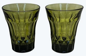 2 Noritake Perspective Grün Glas 10 Unzen Flach Becher Gläser 4 7/8" - Bild 1 von 6