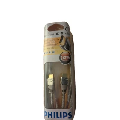 Phillips HDMI 1.3a High Speed HDMI Cable 6 ft - Gold Plated connectors NEW - Image 1 of 4