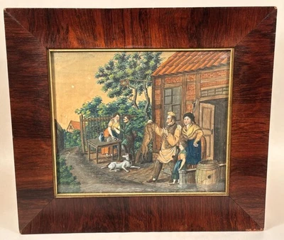 Pin & Ink European Rural Scene, Folk Art, Framed - Image 1 of 3