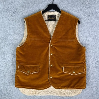 Chaleco de Invierno Vintage Años 60 Forrado Sherpa Para Hombre Mediano Marrón Verdadero Vintage Lakeshire Foto 1 de 4
