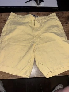 Chaps - Men's Shorts 33 Yellow Chino Flat Front Golf Preppy Comfort Bermuda - Picture 1 of 2