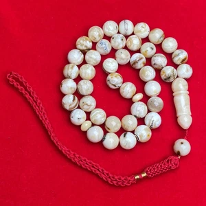 White Amber Misbaha Natural Islamic Prayer Rosary مسبحة سبحة صلاة 10.9mm 32.3g - Picture 1 of 3