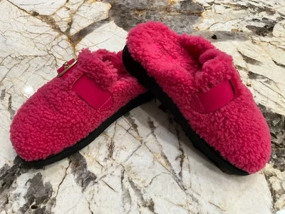 Fitflop Gen FF hot pink curly shearling mules slippers buckle Women’s Size 6 - Image 1 of 4