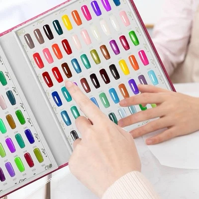 Libro de muestras de uñas de 120 colores con 240 puntas de uñas y etiquetas numéricas sin necesidad de pegamento Foto 1 de 4
