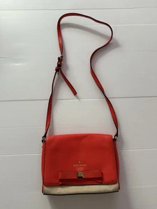 Kate Spade Holly Street Straw Rubie crossbody bag Foldover Adjustable Strap Bow - Picture 1 of 13