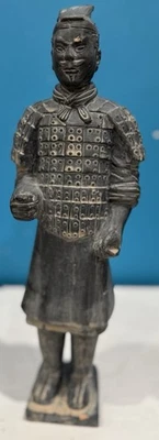 Vintage 14" Black Terracotta Soldier/ Warrior - Image 1 of 4