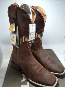 Ariat Hombre Circuit Thunderbird Chimayo Punta Cuadrada Bota 9.5 D Mediana Sillín Marrón - Imagen 1 de 10