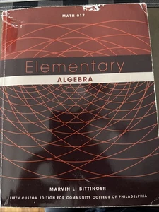 Elementary Algebra Fifth Edition: Marvin L. Bittinger Paperback. - Picture 1 of 2