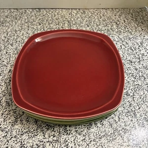 Platos de cena Minion de cerámica MCM Paden City de colección. Juego de 6. Cuadrado. 9 pulgadas - Imagen 1 de 9