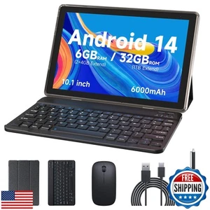 10 inch Android 14 Tablet, 6GB RAM 32GB ROM Powerful Quad-core CPU, 1280*800 - Picture 1 of 5