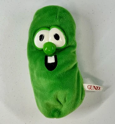 Gorro de felpa vintage VeggieTales 8” Larry The Cucumber Bean Bag de Gund Foto 1 de 2