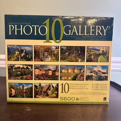 Photo Gallery Castles & Cottages 10 Deluxe Jigsaw Puzzles 5600 Total Pieces NIB - Image 1 of 4