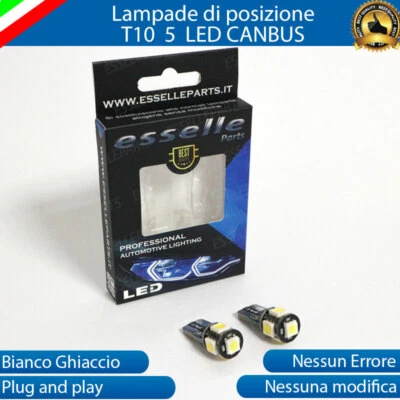 COPPIA LUCI DI POSIZIONE LED SAAB 9_3 T10 W5W CANBUS NO AVARIA LUCI 6000K - Immagine 1 di 3