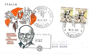 ITALIA REP. - 1973 - Cent. della nascita di Gaetano Salvemini su FDC Filagr. - A - Imagen 1 de 1