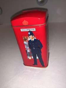 Ahmad London English Breakfast Tea Telephone Box Tin Coin Bank Red 5 1/2” Tall - Picture 1 of 8