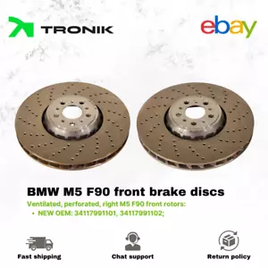 New genuine BMW M5 F90 front 395x36 rotors 34117991101 / 34117991102 ventilated - Bild 1 von 5