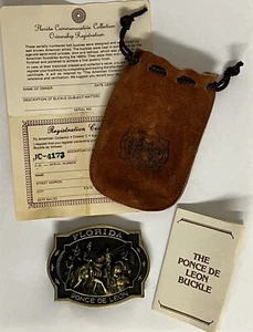 Florida Ponce De Leon Registered Collection Solid Brass Belt Bucklel. Like New. - Picture 1 of 3