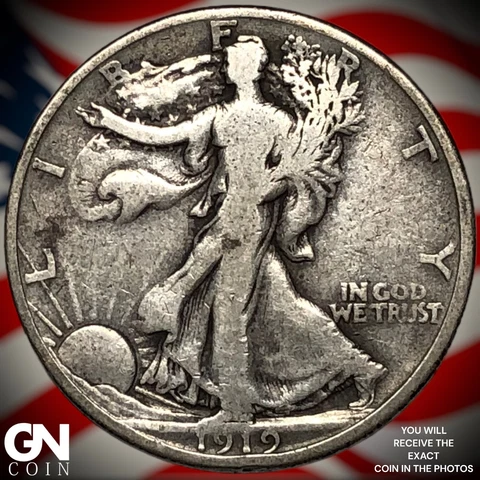 1919 S Walking Liberty Half Dollar Q6842 Cover