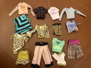 2000s FASHION FEVER pak BARBIE DOLL CLOTHES MAROON CLOSET check denim jacket lot - Picture 1 of 1