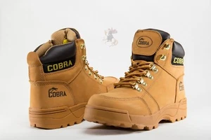Hombre Bota de Trabajo Cobra C707 Impermeable Cuero Bronceado Goodyear Welt Construcción Nueva - Imagen 1 de 8