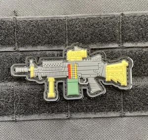 M249 SAW Machine Gun Weapon Tactical Morale Patch PVC - Picture 1 of 3