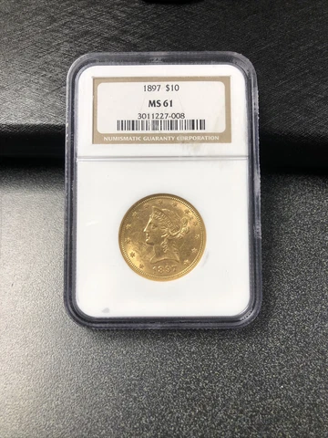 1897 NGC MS61 $10.00 Gold Eagle / *Mint State* Cover