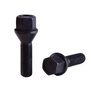 Radschrauben M12x1,25 Radbolzen Kegelbund SW17 SCHWARZ Längenauswahl M12 1,25 - Bild 1 von 3