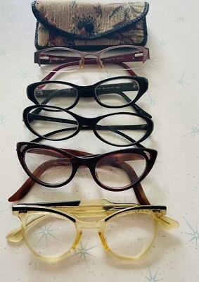 Лот из 5 винтажных очков 60-х American Optical Tura ретро 1970-е Artcraft ободок рожка - Изображение 1 из 4