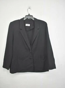 Alfred Dunner Petite Womens Black USA Made Notch Collar Semi Sheer Blazer 16P - Picture 1 of 5