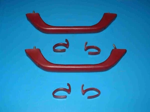 1983-1988 Ford Bronco II 2 Interior Grab Handles Pulls Clothes Hanger Hooks Red - Picture 1 of 3