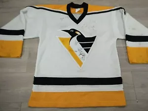 Camiseta de hockey autografiada de los Pittsburgh Penguins CCM NHL juvenil L/XL ¡Leer por favor!!! - Imagen 1 de 9